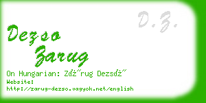 dezso zarug business card